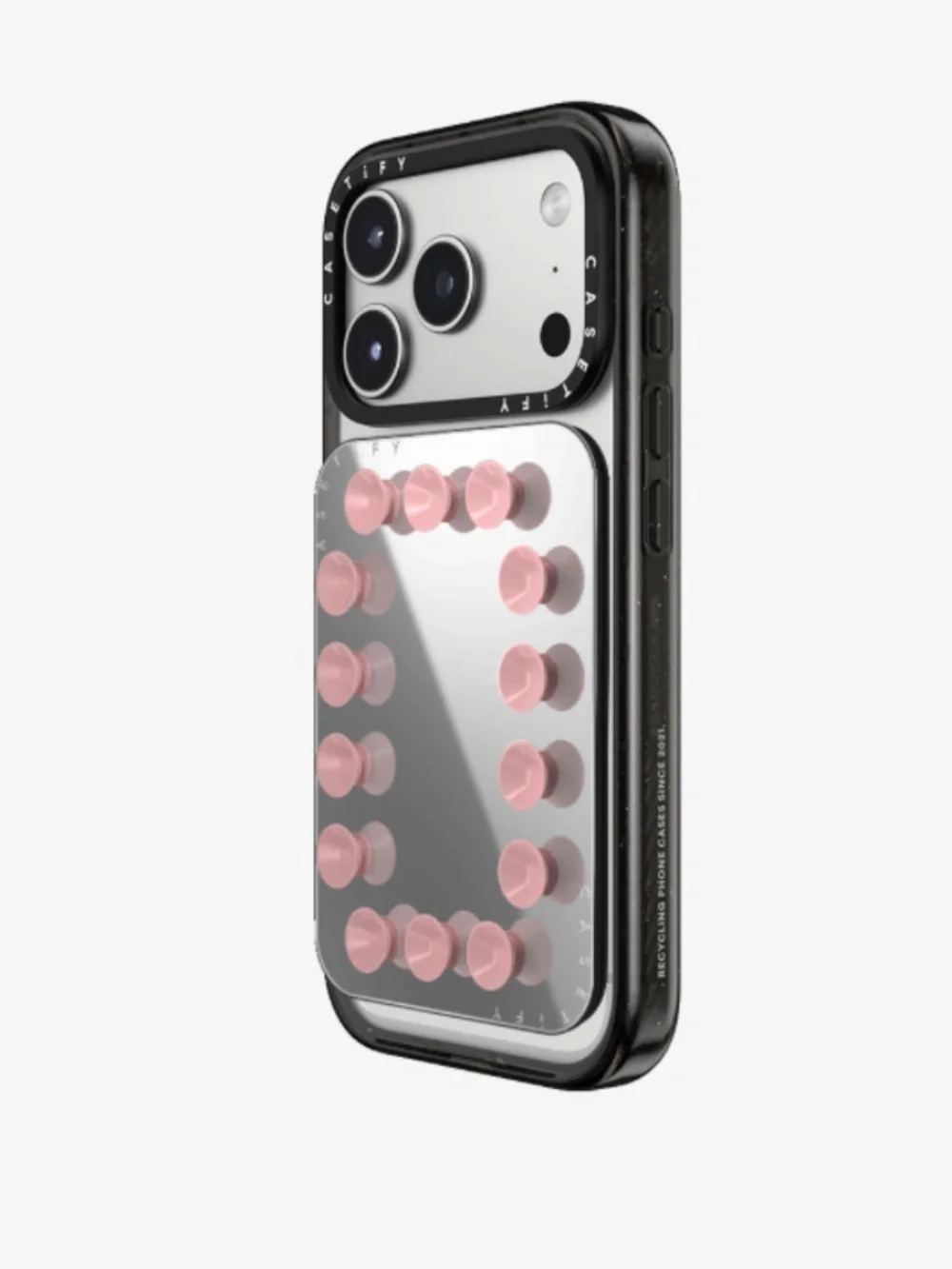 Snap & Stick Mirror Cardholder Stand - Primrose Pink